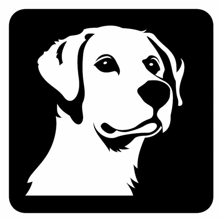 Photo une tête de chien avec un visage blanc et un fond noir