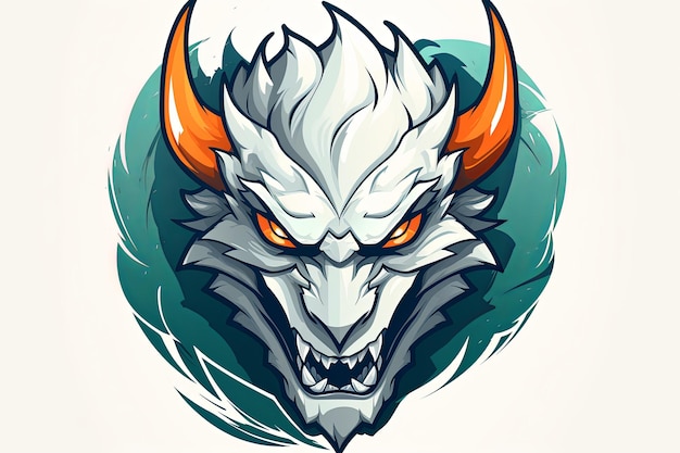 Tête de dragon et icône de dragon illustration de clipart et concept de logo de mascotte d'esports