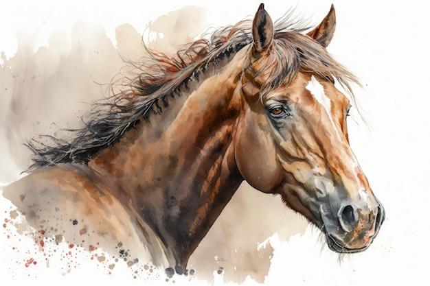 La tête du cheval Peinture à l'aquarelle