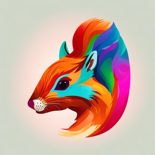 tête d'écureuil colorée pour l'inspiration du design