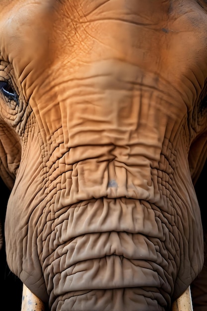 Photo une tête d'éléphant en gros plan