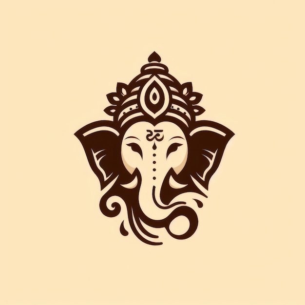 Photo tête de ganesha de style 2d sur un fond simple tête de ganesha de style 2d