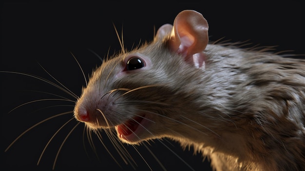 Tête de jeune rat commun jeune rat brun bébé Rattus norvegicus