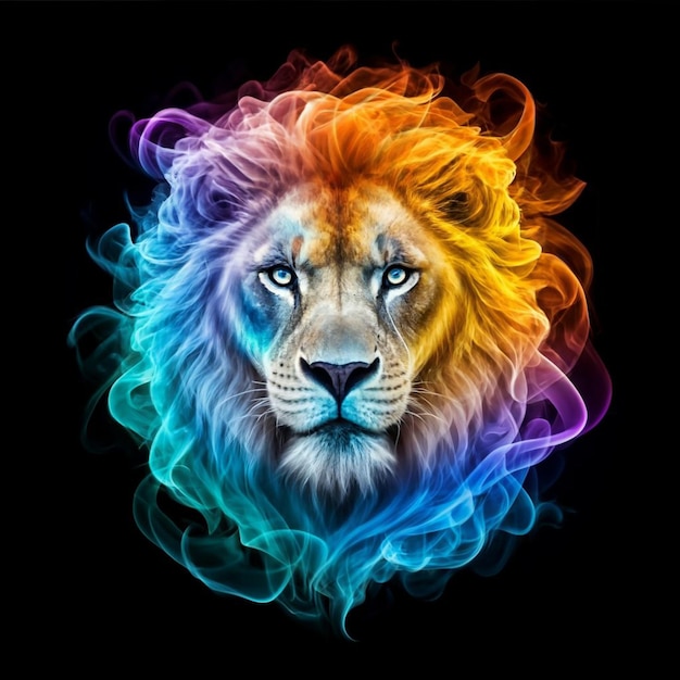 Tête de lion Art numérique