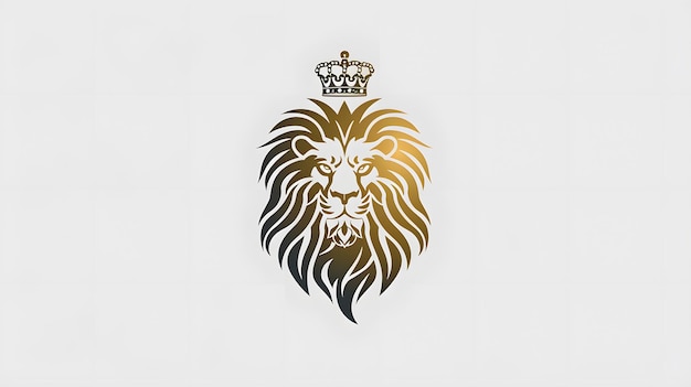 une tête de lion avec une couronne dessus