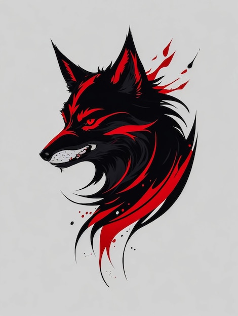 tête de loup Badas noir et rouge