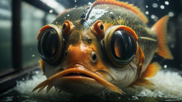 Photo tête de poisson cuite à la vapeur