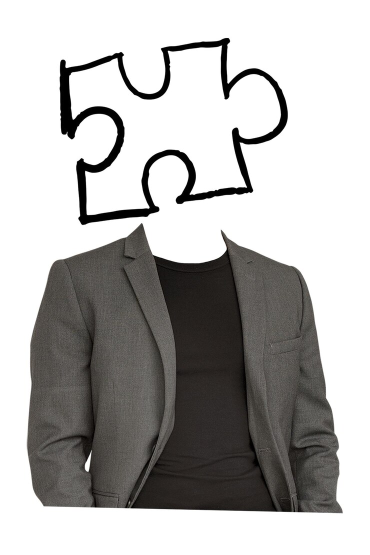 Photo tête de puzzle png stickers d'homme d'affaires stratégie d'affaires remixé média fond transparent