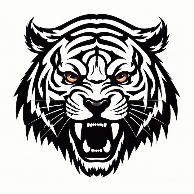Tête de tigre sur fond blanc Illustration vectorielle pour votre conception