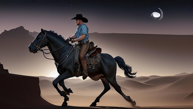 Photo texas fond sombre fond cow-boy un homme à cheval affiche guerriers et hommes courageux