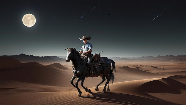 Photo texas fond sombre fond cow-boy un homme à cheval affiche guerriers et hommes courageux