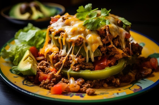 TexMex Taco au bœuf et au cheddar remplis de poivre