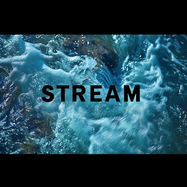 Photo text stream avec un effet d'eau coulante et un fluide comme fo décor créatif live stream arrière-plan