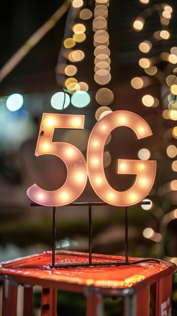 Texte 5G cinquième génération de technologie cellulaire vitesses de données plus rapides latence plus faible connectivité améliorée et prend en charge des déploiements massifs d'IoT révolutionnant la communication