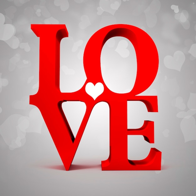 texte d'amour rouge 3d