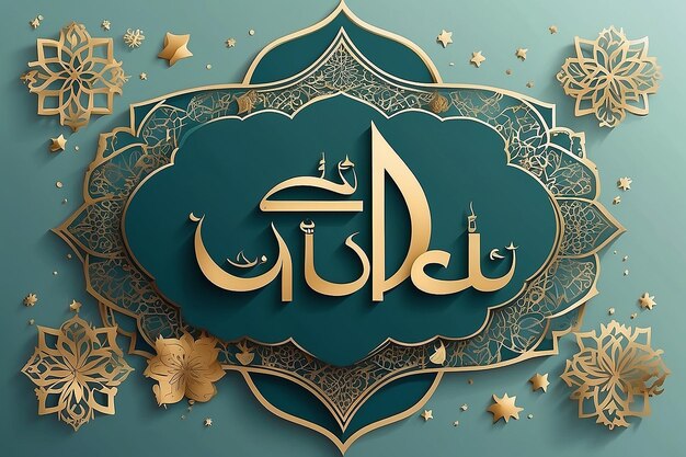 Photo texte arabe typographie signifie anglais eid mubarak eid alfitr bonne eid bénie eid