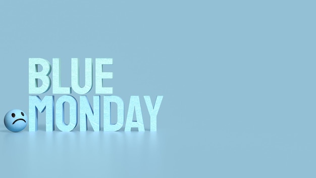 Le texte de l'argent bleu et l'image d'émotion triste en 3D