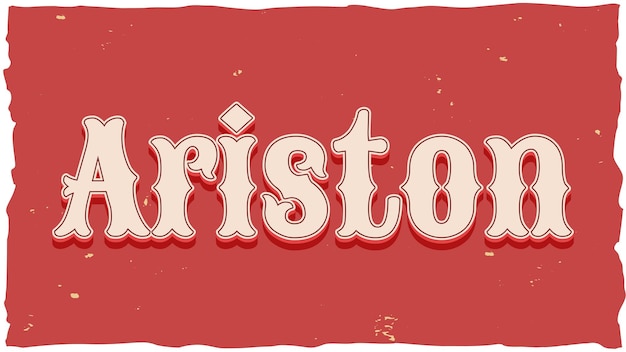 Photo le texte d'ariston vintage