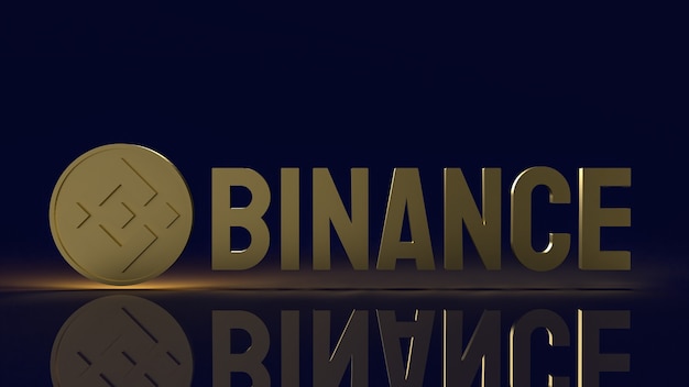 Texte Binance et bitcoin sur fond sombre avec une lumière tamisée