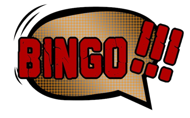 Texte de bingo avec style de bande dessinée