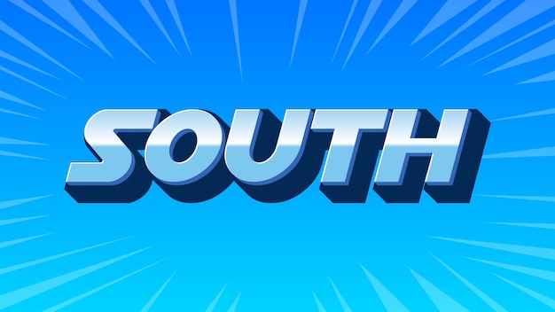 Texte bleu 3D du sud