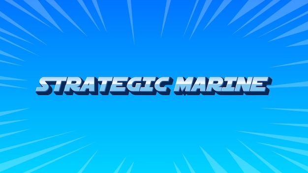 Texte bleu en 3D de la marine stratégique