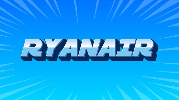 Photo texte bleu 3d de ryanair