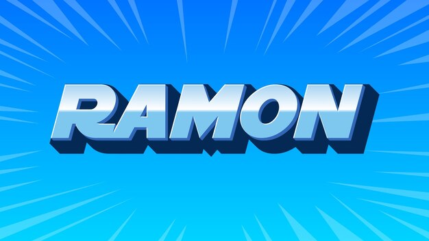 Texte en bleu Ramon 3D