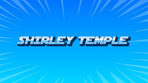 Photo le texte bleu de shirley temple en 3d