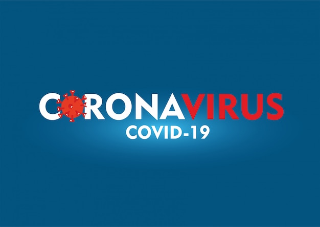 Photo texte de coronavirus sur fond bleu