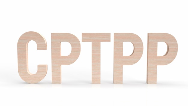 Le texte cptpp sur fond blanc pour le rendu 3d du concept d'entreprise