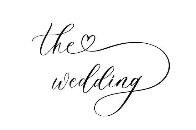 Le texte du mariage écrit à la main en calligraphie personnalisée