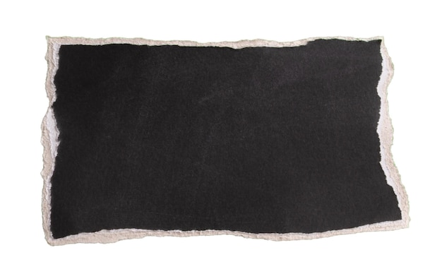 Texte encadré de papier noir déchiré en forme de rectangle Vieux modèle de papier vierge avec bg blanc