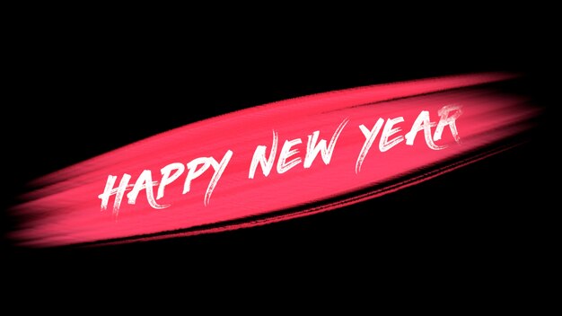 Texte d'introduction Happy New Year sur fond de mode et brosse rouge