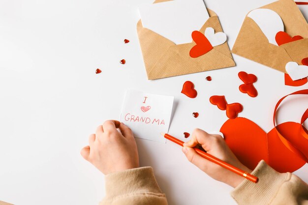 Photo texte j'adore la grand-mère cadeau de créativité des enfants