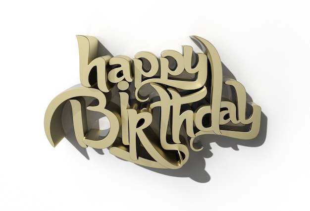 Texte de joyeux anniversaire 3D - Tracé de détourage créé par l'outil Pen inclus dans JPEG Facile à composer.