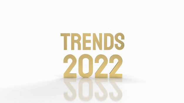 Le texte des tendances 2022 pour le rendu 3d du concept de plan d'affaires