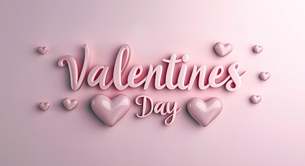 texte de valentine 3d avec des cœurs