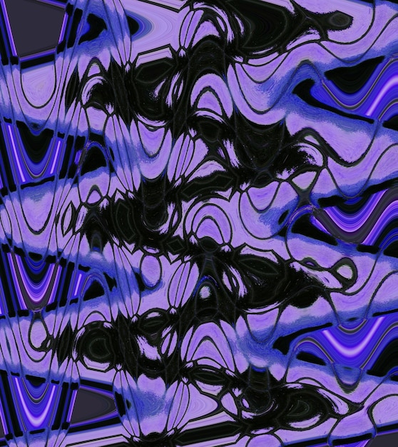 Texture abstraite, éclair en zigzag noir sur bleu violet, fond inhabituel, transition de couleur unique