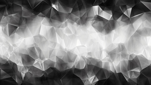 Texture abstraite à fond polygonal noir et blanc