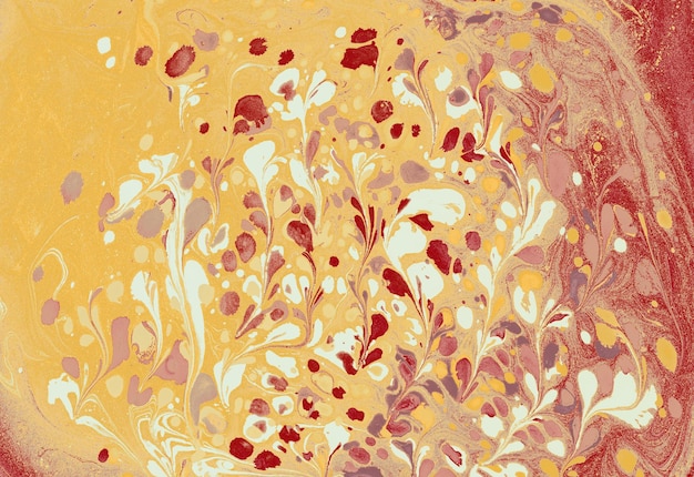 Texture abstraite de motif floral en marbre Art traditionnel de la marbrure d'Ebru