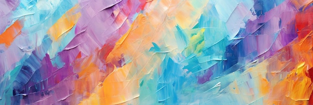 Texture abstraite de peinture d'art multicolore rugueuse avec peinture au couteau à palette sur toile