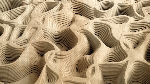 Texture abstraite en relief en bois, pierre ou autre matériau. Illustration 3D, rendu 3D.