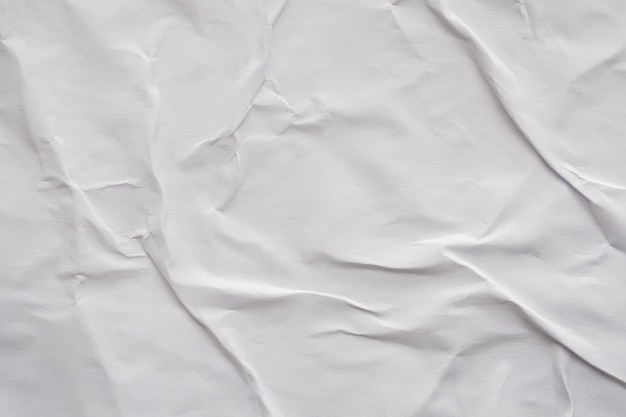 Texture d'affiche de papier froissé et froissé blanc blanc