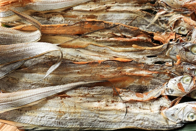 Photo texture alimentaire ikan asin layur fond de poisson salé indonésien