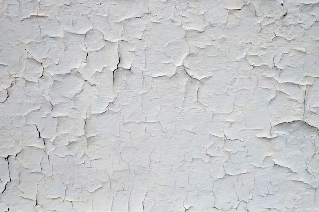 La texture de l'ancienne peinture blanche craquelée. La texture des fissures. Contexte.