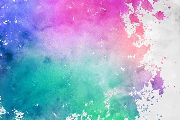 Texture aquarelle arc-en-ciel coloré peinte sur fond de papier