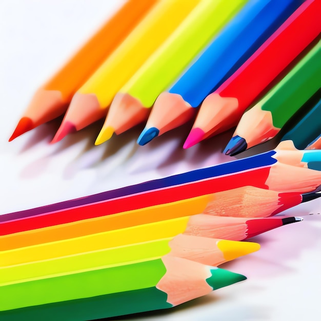 Une texture arc-en-ciel d'arrière-plan à crayons minimes