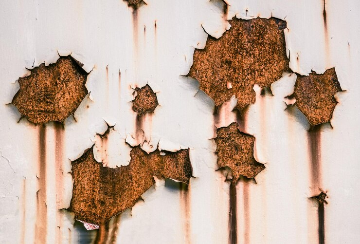 Photo texture d'arrière-plan dégoûtante de peinture et de rouille