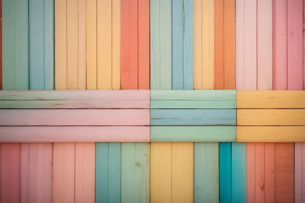 Photo texture ou arrière-plan de planches de bois pastel coloré